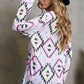 Geometric V-Neck Long Sleeve T-Shirt
