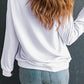 Sequin Round Neck Dropped Shoulder Sweatshirt