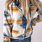 Geometric Snap Button Long Sleeve Jacket