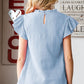 Textured Butterfly Sleeve Blouse