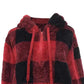 Plaid Half Zip Drawstring Hoodie