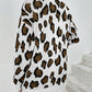Leopard Open Front Dropped Shoulder Cardigan