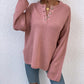 Quarter-Button Slit Sweater