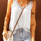 Swiss Dot Lace Trim V-Neck Tank