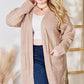Hailey & Co Full Size Cable-Knit Pocketed Cardigan