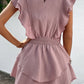 Textured Smocked Waist Layered Dress