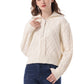 Zip-Up Collared Neck Long Sleeve Sweater
