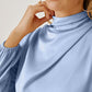 Mock Neck Ruffled Asymmetrical Dress