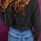 Ribbed Round Neck Long Sleeve Blouse