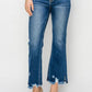 RISEN High Waist Raw Hem Flare Jeans