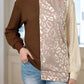 Leopard Round Neck Long Sleeve Blouse