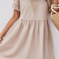 V-Neck Flounce Sleeve A-Line Dress