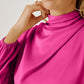 Mock Neck Ruffled Asymmetrical Dress