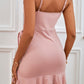 Tied Ruffle Trim Sleeveless Mini Dress