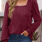 Square Neck Long Sleeve Top