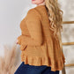 Hailey & Co Full Size V-Neck Flounce Sleeve Blouse