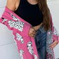 Animal Pattern Open Front Long Sleeve Cardigan