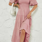 Smocked Square Neck Puff Sleeve Dress