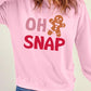 OH SNAP Round Neck Long Sleeve Sweatshirt