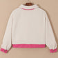 Contrast Snap Down Collared Neck Long Sleeve Jacket