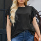 Plus Size Butterfly Sleeve Round Neck Top