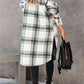 Plaid Collared Button Down Coat