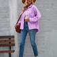 Raw Hem Pocketed Button Up Denim Jacket