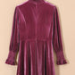Smocked Mock Neck Long Sleeve Dress