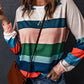 Striped Raglan Sleeve Round Neck Tee