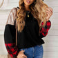 Sequin Color Block Round Neck Sweatshirt