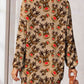 Printed Button Up Long Sleeve Cardigan