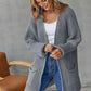 Open Front Long Sleeve Cardigan with Pockets