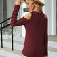 Dropped Shoulder Long Sleeve Blouse