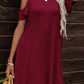 Floral Round Neck Cold-Shoulder Dress