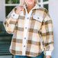 Plaid Collared Neck Button Down Jacket
