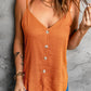 Button Front Plunge Spaghetti Strap Cami