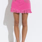 Rhinestone Fringe Denim Skirt