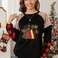 Sequin Christmas Tree Graphic  Long Sleeve T-Shirt