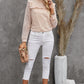 Ruffled Lace Mock Neck Blouse