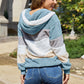 Striped Zip Up Drawstring Hooded Jacket