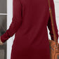 Ruched Round Neck Long Slleeve T-Shirt