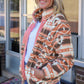 Geometric Snap Down Jacket with Pockets