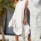 Round Neck Sleeveless Ruffle Hem Dress
