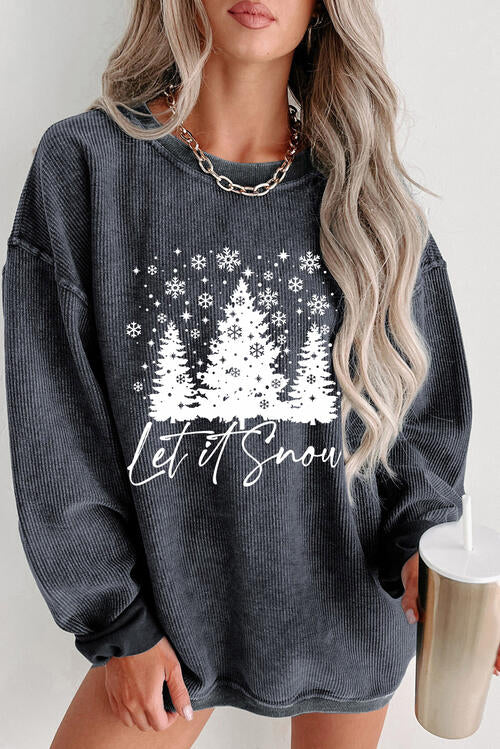 Christmas Graphic Dropped Shoulder Sweatshirt