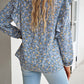 Printed Round Neck Long Sleeve Blouse