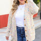 Plus Size Heathered Long Sleeve Pocketed Cardigan