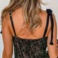Sequin V-Neck Tie Shoulder Bodysuit