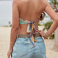 Printed Tie Back Pointed Hem Top