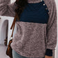 Contrast Turtleneck Half Snap Sweatshirt