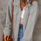 Fuzzy Button Up Pocketed Jacket